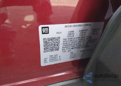 2025 Chevrolet Trax Fwd Lt z USA, uszkodzony, nr VIN KL77LHEP4SC054250